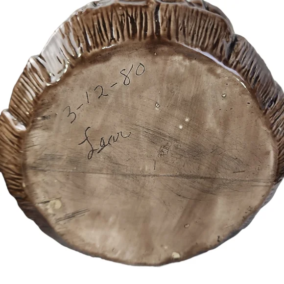 Vintage 1980 Owl Canister Set 2pc Double Sided With Acorn Pull Lids - Picture 7 of 11